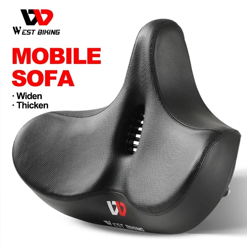 WEST BIKING ergonomico Big Butt sella per bicicletta allarga cuscino addensato comodo sedile da ciclismo traspirante sella per bici da strada MTB
