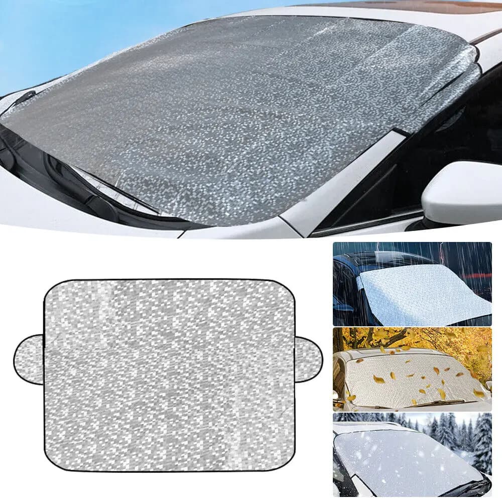Universal Car Front Windshield Sunshade Cover Car Windshield Snow Sun Shade Cover With Reflective Stripe Winter Snow Car Cover