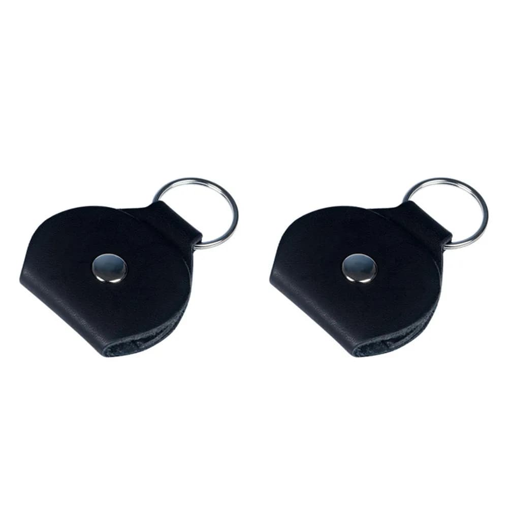 2 Pezzi Custodia Porta Plettri per Chitarra in PU Nera con Anello Portachiavi in Metallo, Custodia Portatile per Plettri da Chitarra