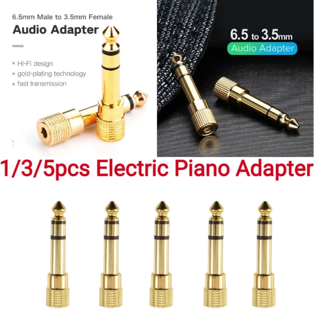 Adattatore Jack da 6,5/6,35mm Maschio a 3,5mm Femmina con Placcatura in Oro per Cuffie, Microfono e Audio AUX, Confezione da 1/3/5 Pezzi 2026