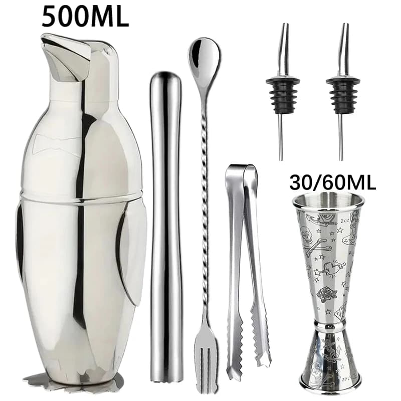 Nuovo shaker da cocktail in acciaio inossidabile Strumenti da barista Kit da barista Martini Sharker Set di miscelatori per bevande Articoli per la casa