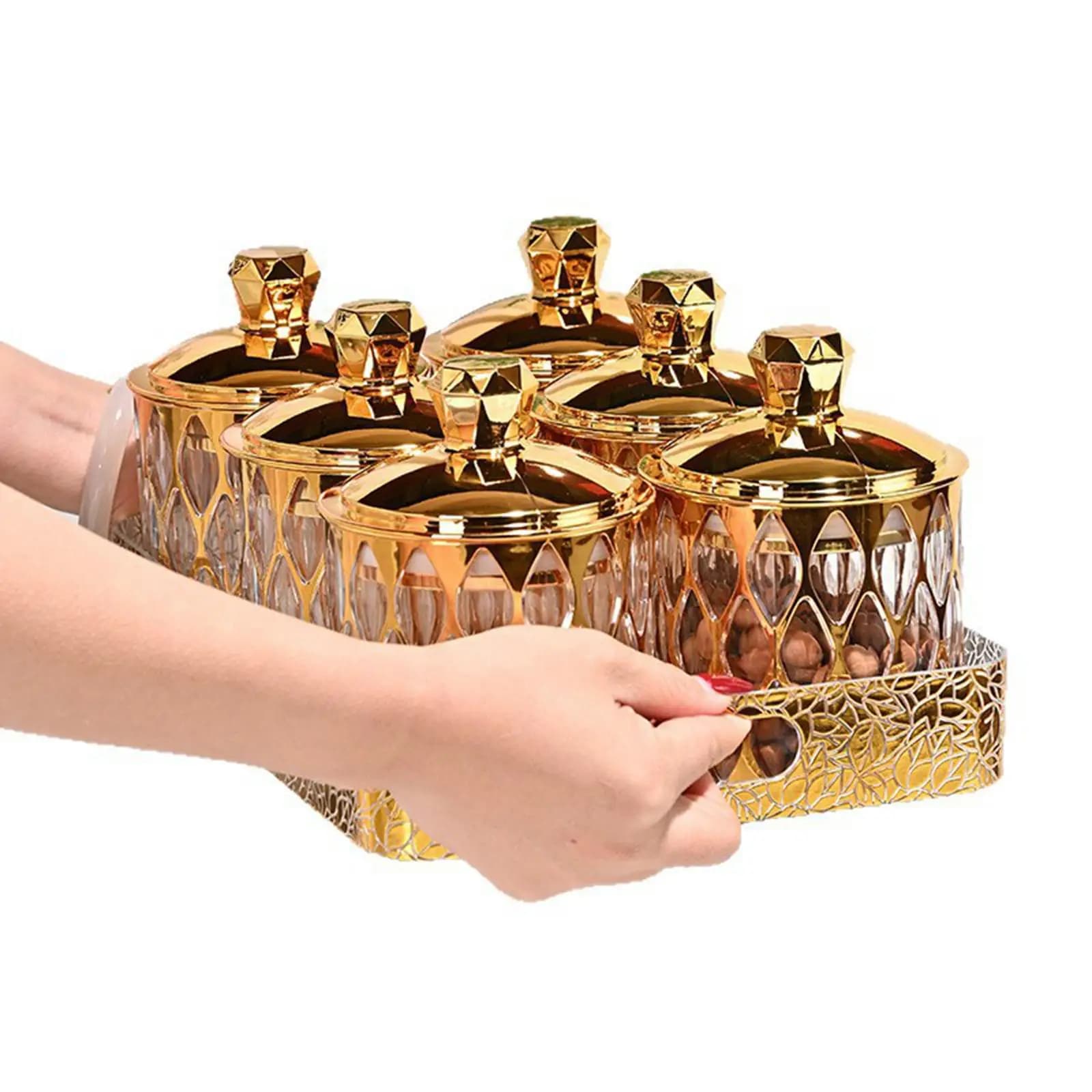 Food Storage Jars Container Multifunctional with Lids Decorative Kitchen Counter Airtight for Tea Sugar Cookies