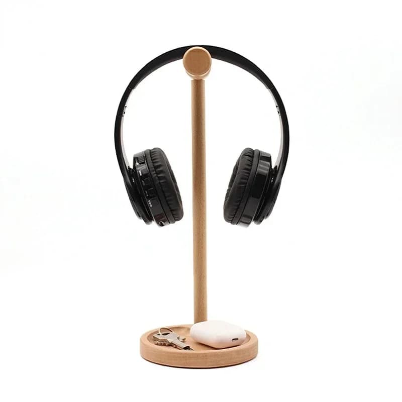 Staffa per cuffie Staffa universale per cuffie in legno Asta di supporto Staffa per cuffie alla moda per poggiatesta flessibile