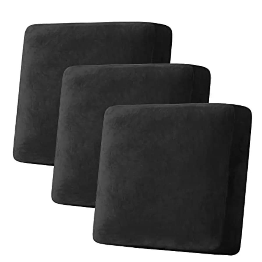 Elasticized 3 Seat Sofa Velvet Cover XL, Protective Sheet for Armchairs and Sofas, Set 3 Pieces