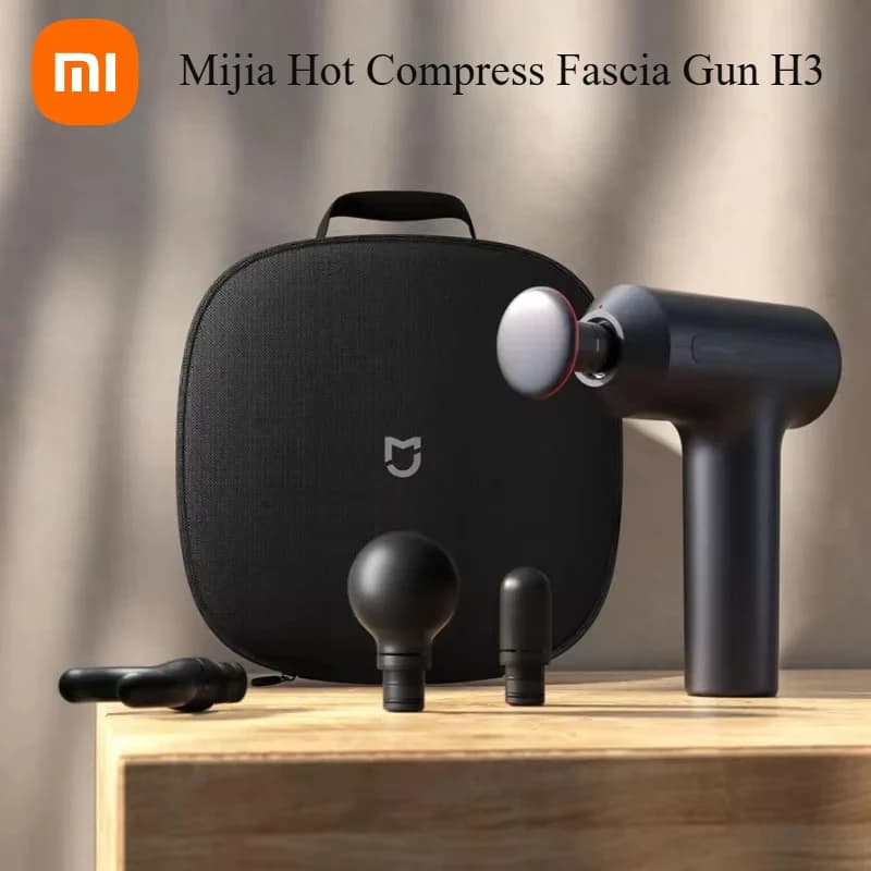 Xiaomi Mijia Stripper with warm wrap H3 Portable muscle massage gun Brushless motor with 25 kg push 4 massage heads to relax