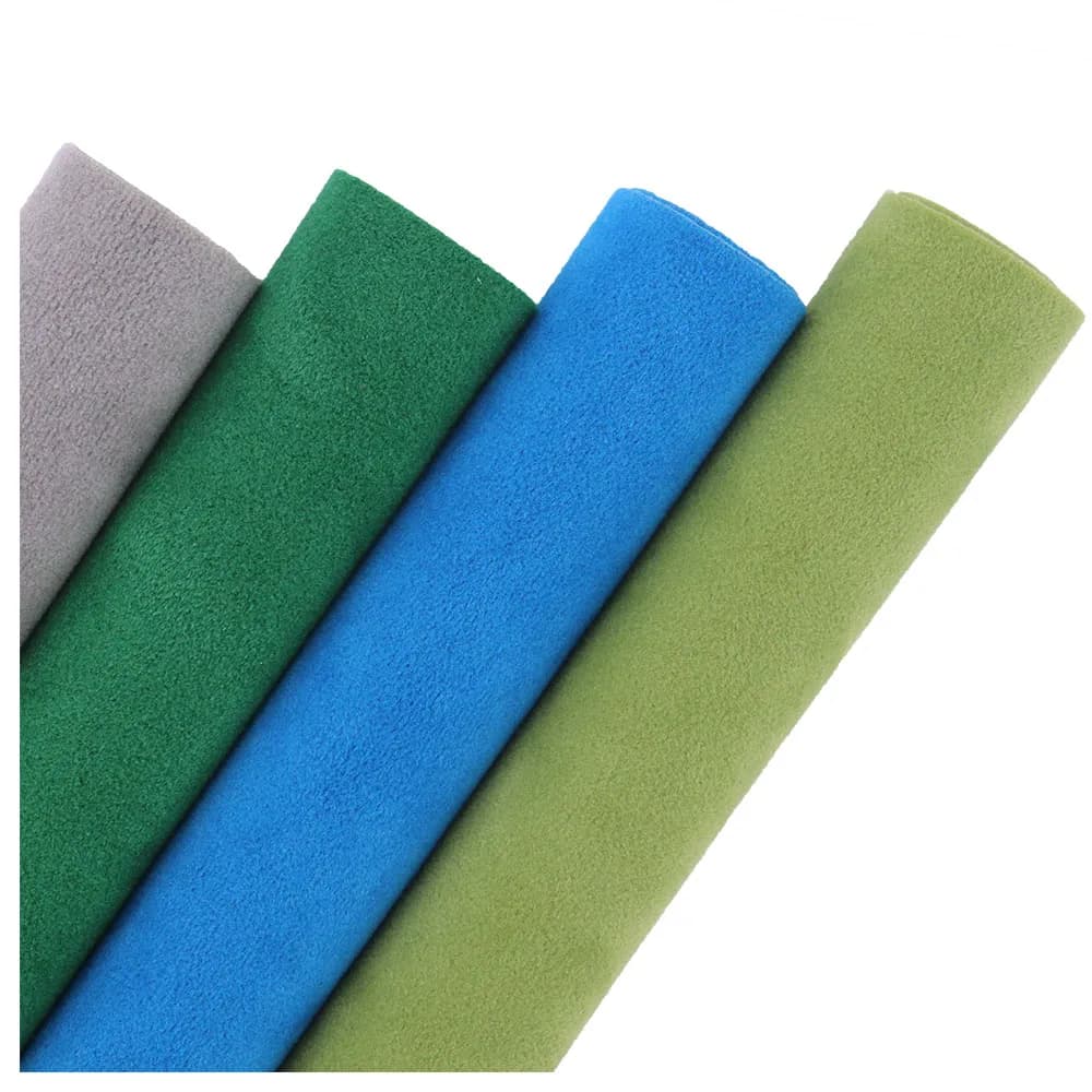 30x134cm rotolo verde blu Double Sided Arificial Suede velluto Flock tessuto sintetico ecopelle per la decorazione di archi KY006