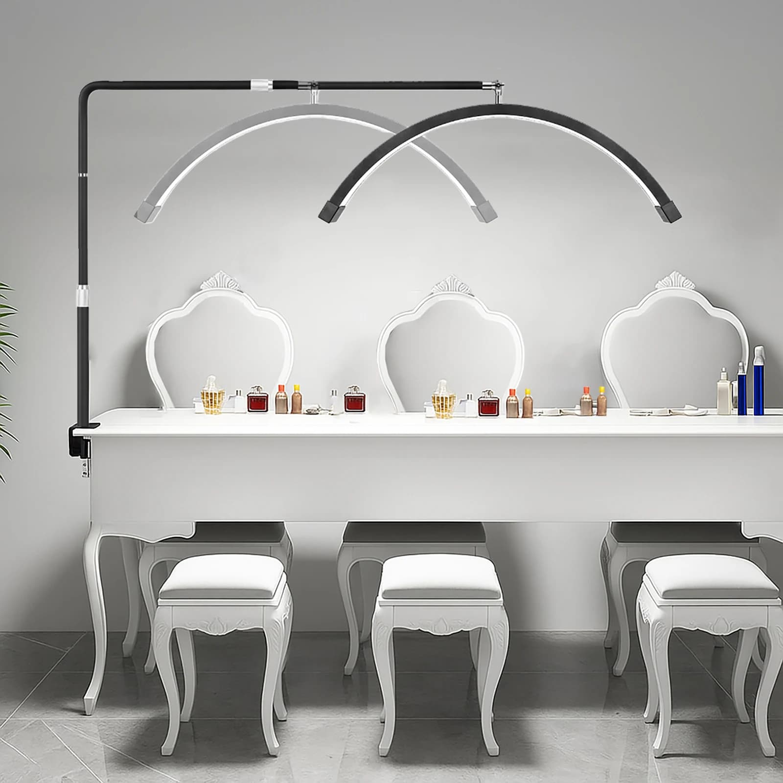 Lampada da scrivania estesa a LED multi-angolo per 2-3 manicure personale Studio fotografico Illuminazione Lampada per unghie da tavolo da tavolo lunare