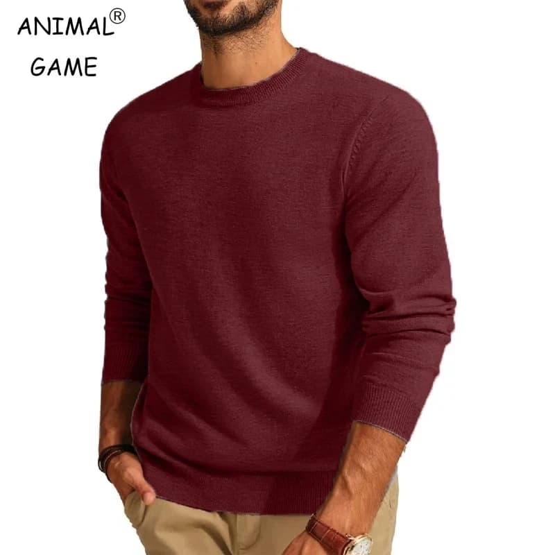 Maglioni a maniche lunghe da uomo girocollo camicie pullover lavorate a maglia leggere di base autunno caldo streetwear cappotti da jogging all'aperto