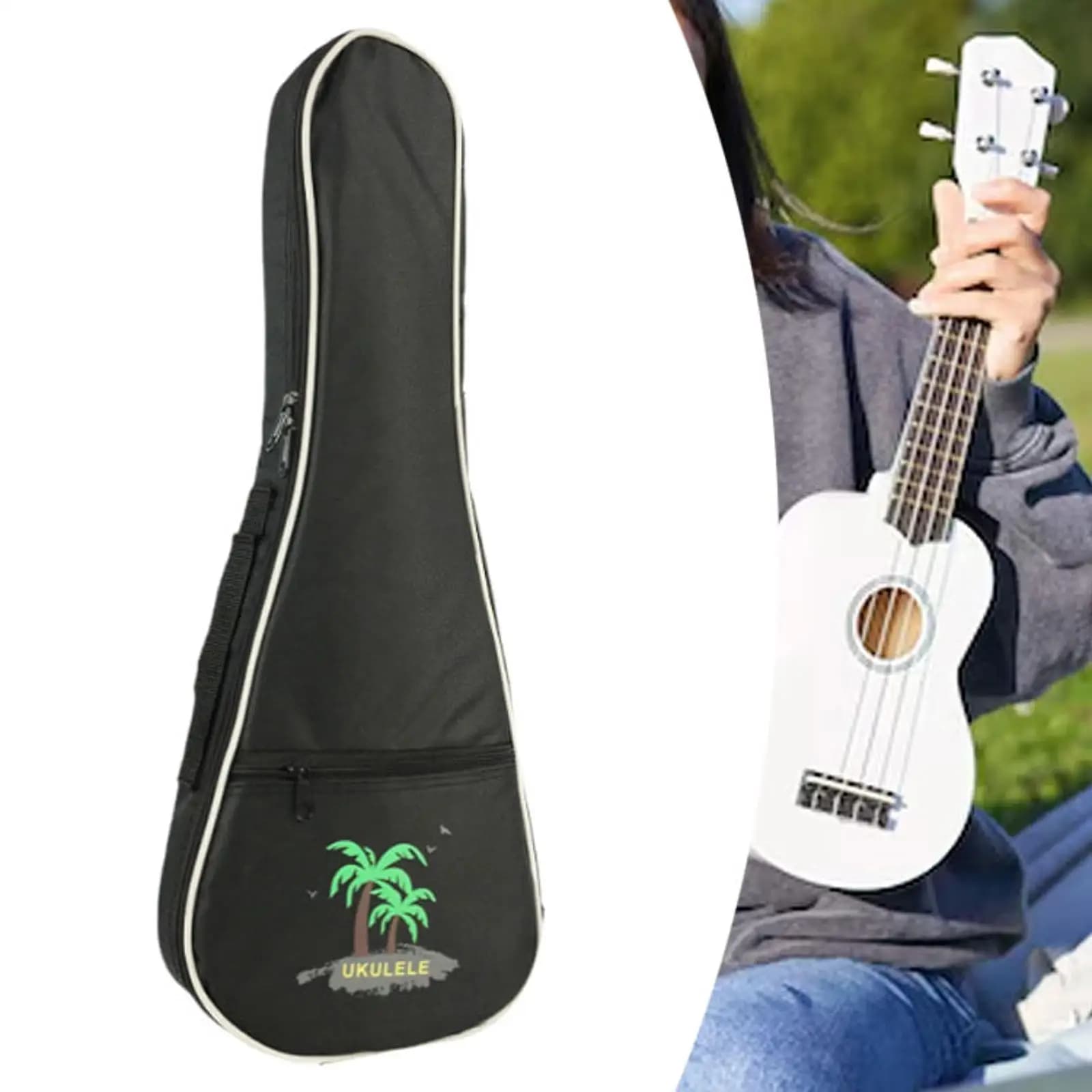 Zaino per ukulele Custodia morbida Borsa imbottita per ukulele per viaggi all'aperto per ukulele da 21 pollici