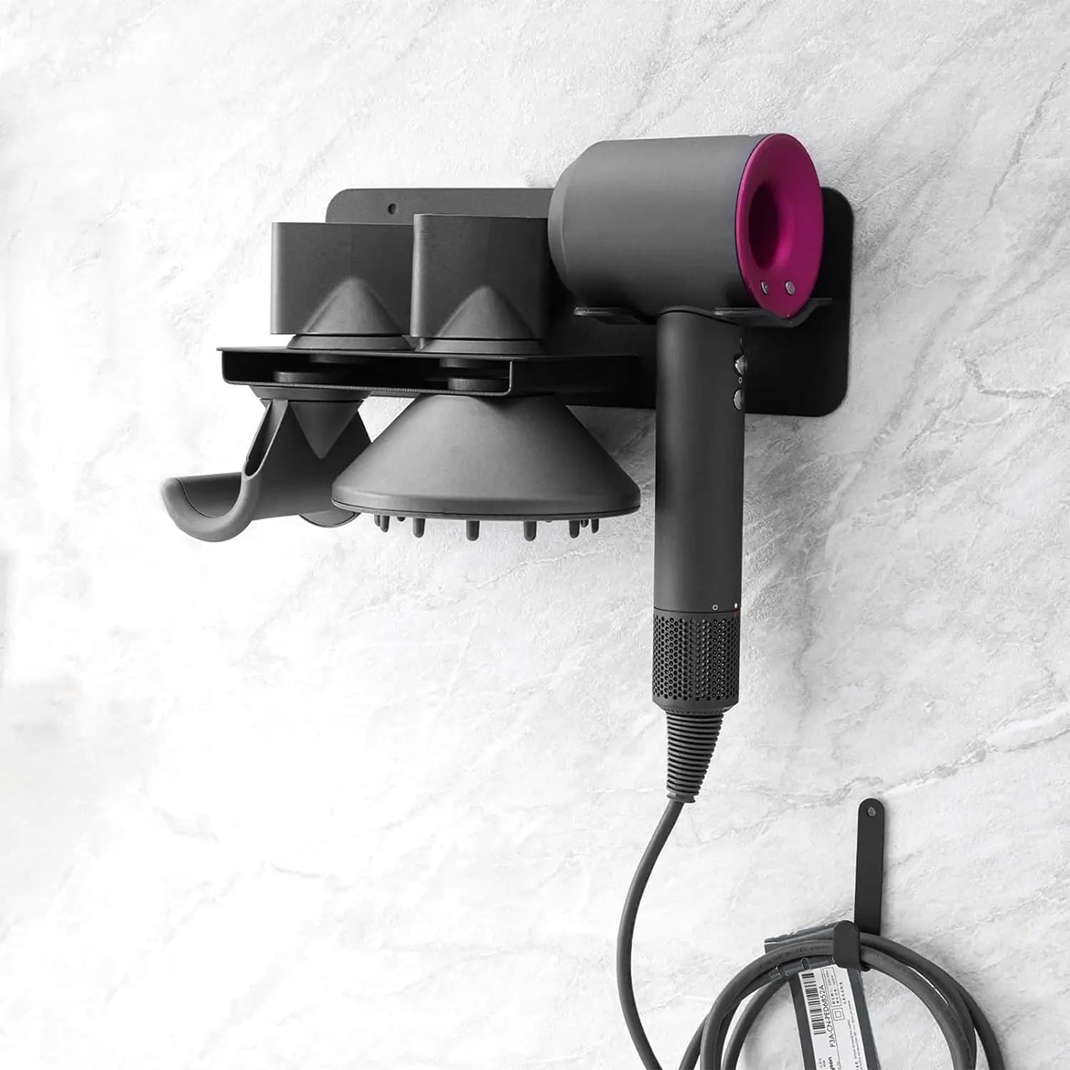Supporto da Parete per Asciugacapelli Dyson HD08, Supersonic Airwrap, Porta Asciugacapelli in Metallo per Organizzazione Bagno