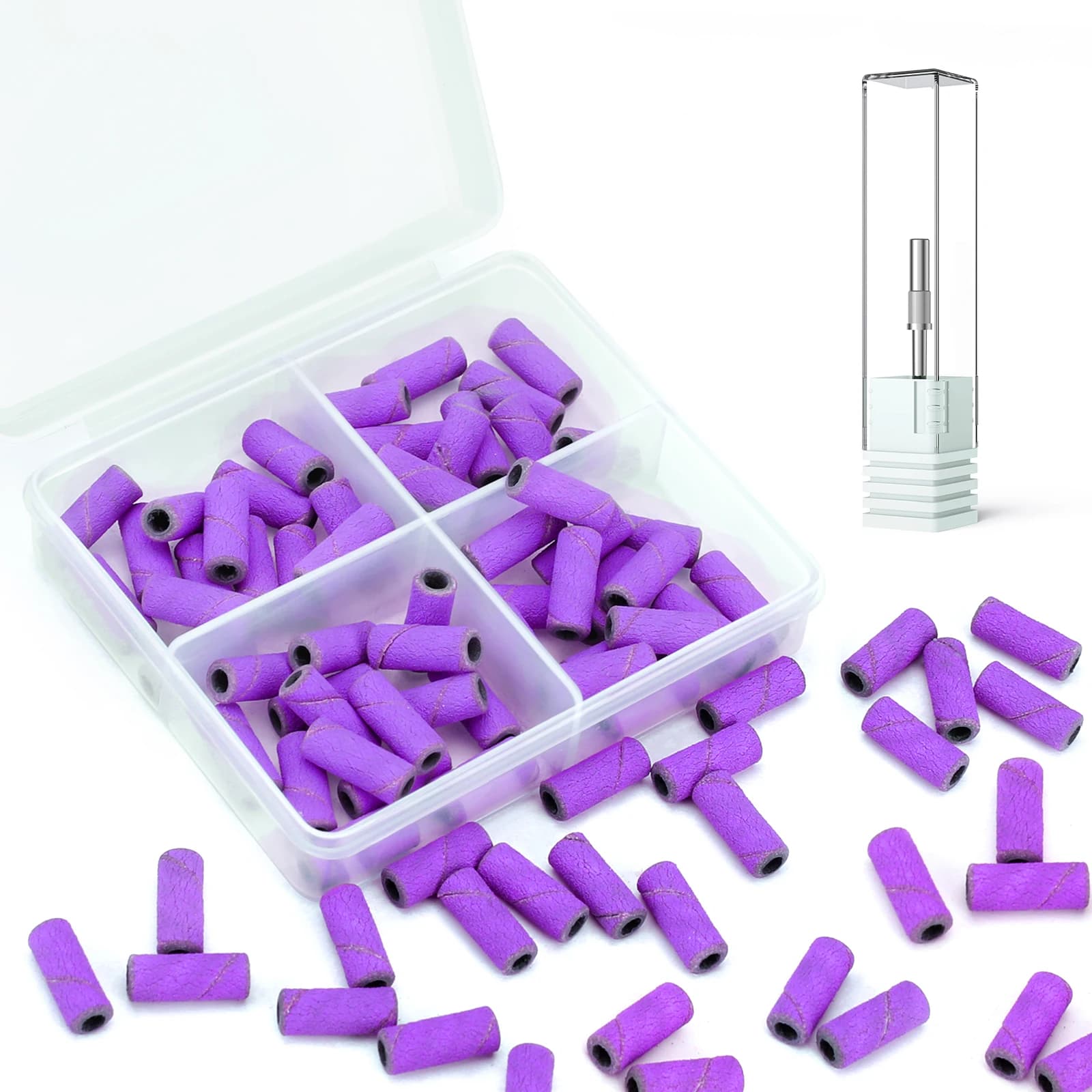 180/240, 80 pieces of abrasive nail tapes for nail files with drill tips for manicure and pedicure