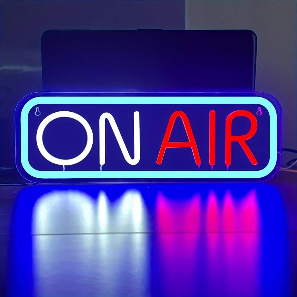 Insegne al neon ON AIR - Luci al neon LED Live On Air per giocatori Segnale di streaming/registrazione - Insegna a LED rotonda per studio, parete, camera da letto,