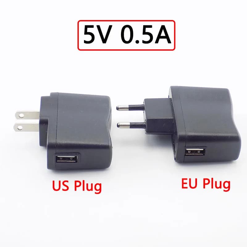 Adattatore di alimentazione porta micro USB 5V 0.5A Alimentazione per striscia LED Lampada di ricarica da CA a CC 100V 240V 500mA DC Testa di ricarica USB