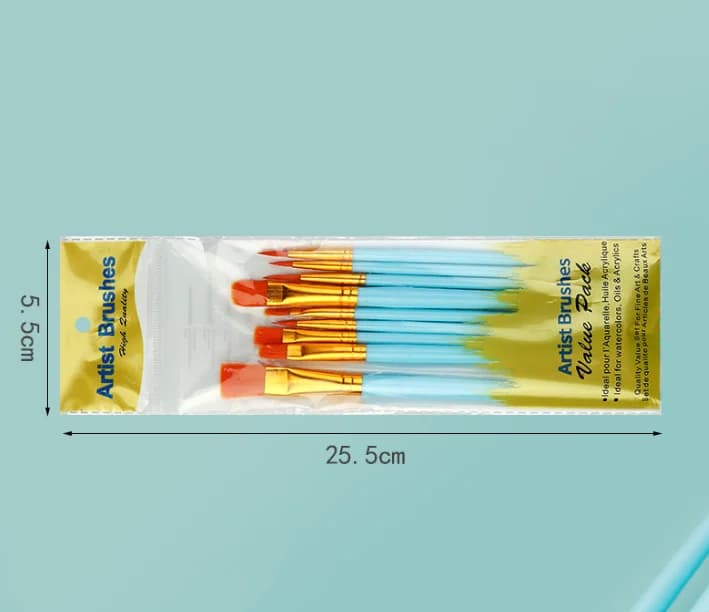 【KC】12Pcs Nylon Bristle Brush Set Flat Brushes Watercolor Oil Paint For Artists Amateur And Acrylic Paintings Fabric Brushes