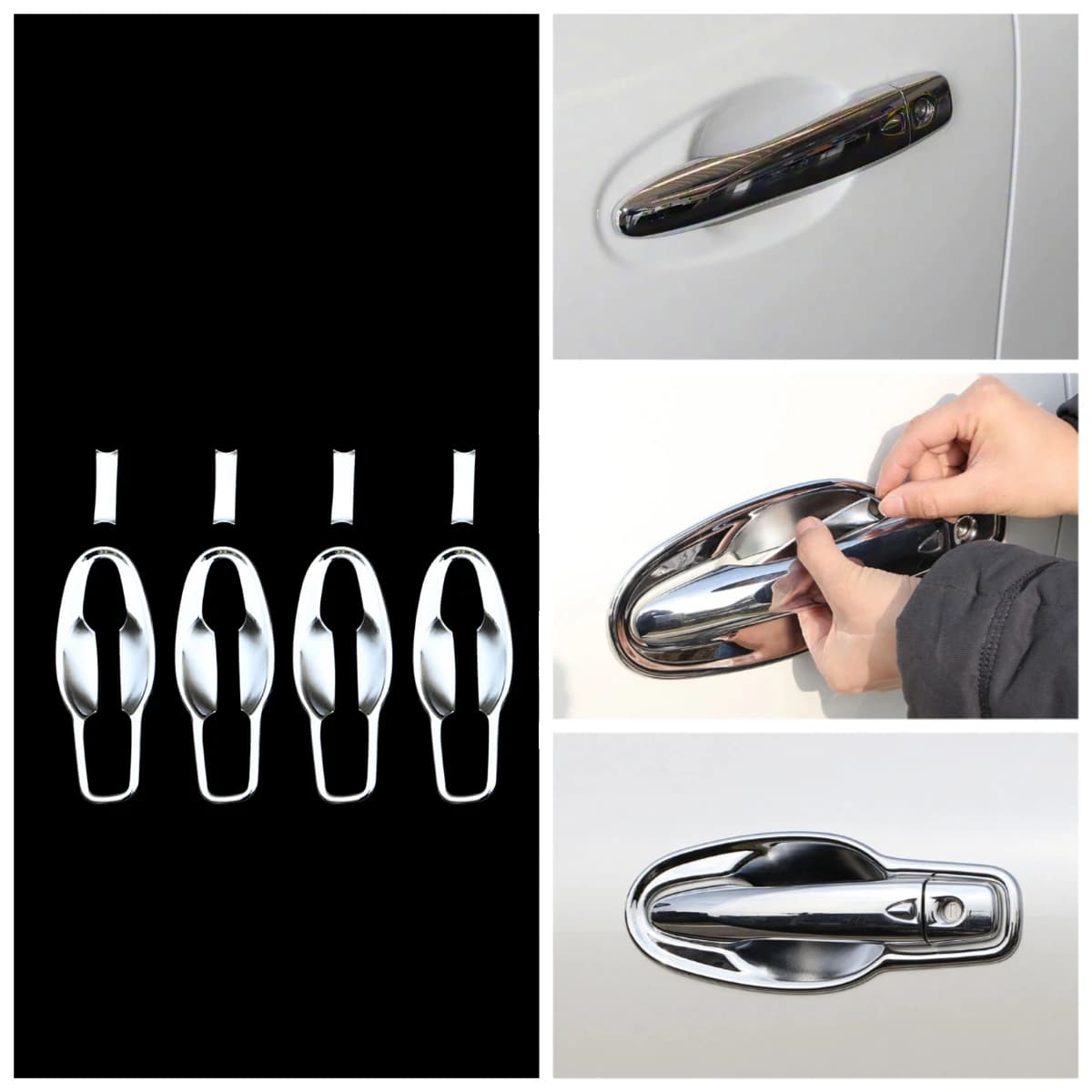 8pcs/Set Exterior Outer Door Handle Bowl Cover Trim for Renault Koleos Samsung QM6 2016 - 2024 ABS Chrome Protective Sticker