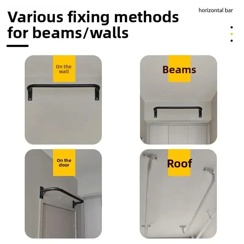 Drill‑Mounted Heavy‑Duty Pull‑Up Bar Horizontal Bar Wall Door‑Frame Fixed Install for Home Indoor Muscle Strength Training