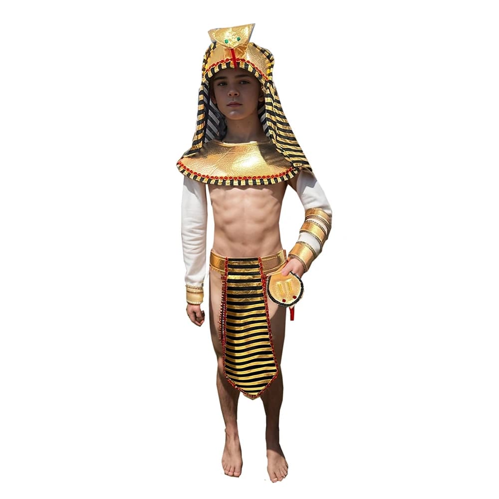 Costume da Principe Serpente Egiziano per Bambini, Set di Accessori per Feste in Maschera, Cappello, Cintura, Collana, Adatto per Oggetti di Scena di Halloween