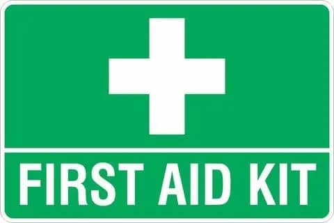 Segnali di sicurezza per kit di pronto soccorso, targa in metallo da 8 x 12 pollici, decorazione da parete per garage o man cave