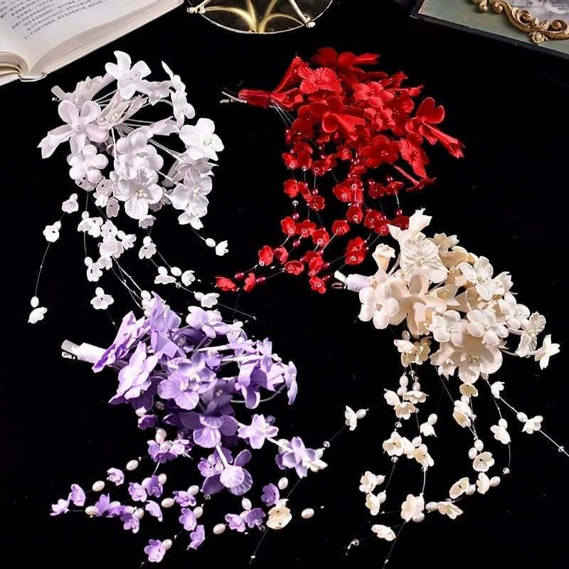 Antico fiore fresco del mughetto forcina con frange fatta a mano eleganti fermagli per capelli fiore per accessori per capelli da donna regalo