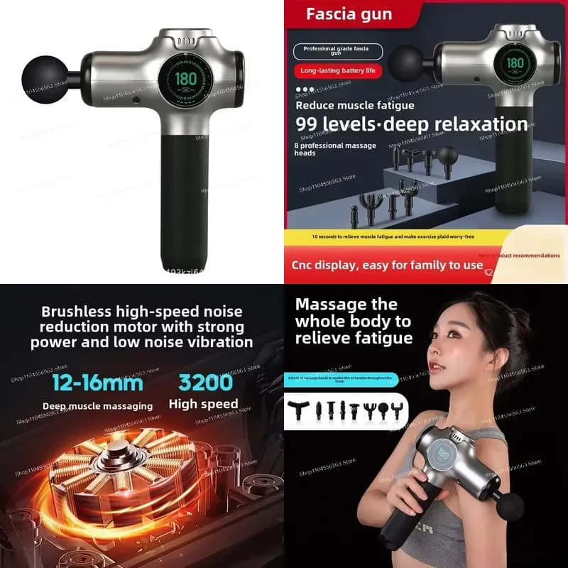 Electric multi-functional massage gun, fitness muscle relaxation, vibration fascia gun