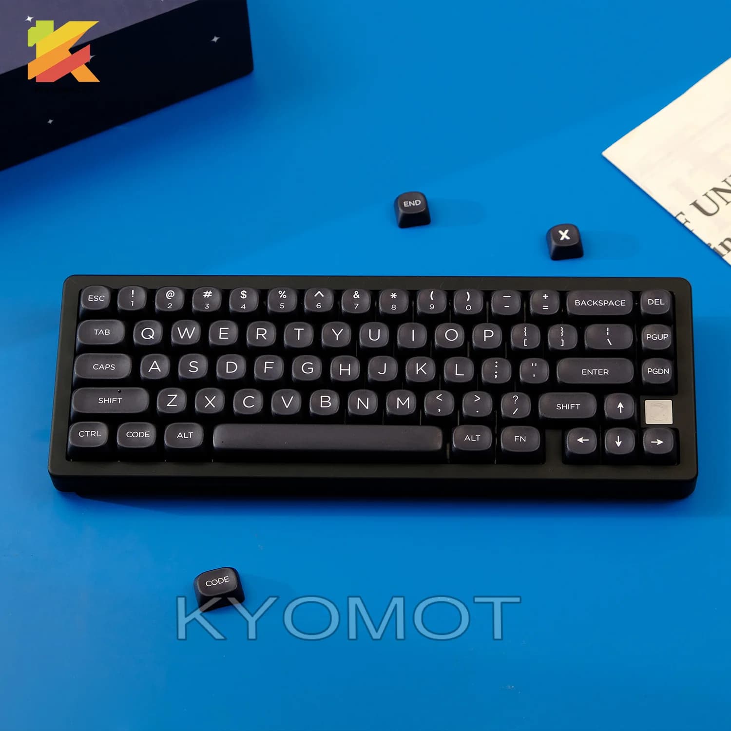 KYOMOT 125 tasti WOB GMK Copritasti Bianco Nero XOA Profilo Set di copritasti per Mx Cherry Switch FAI DA TE ISO Layout GMK Tastiera meccanica