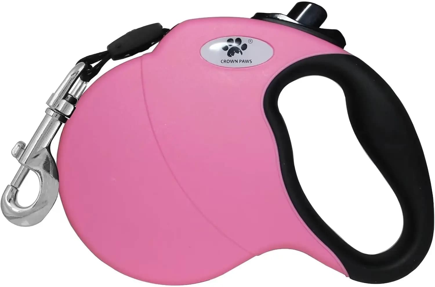 Guinzaglio retrattile da 16 piedi per cani di taglia grande fino a 110 libbre, nastro in nylon anti-groviglio, rosa