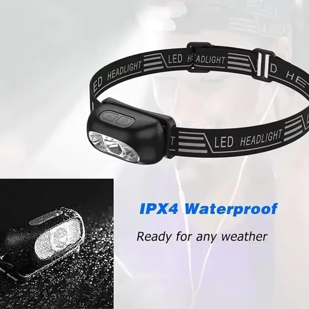 Mini ricaricabile potente sensore faro pesca campeggio USB testa torcia COB LED testa luce torcia fari lanterna anteriore