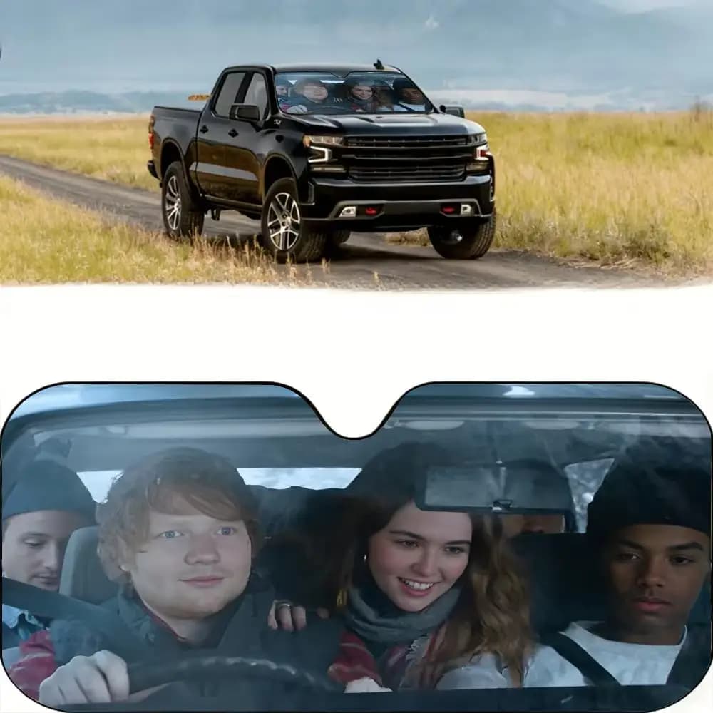 Parasole per Auto E-Ed Sheeran, Riutilizzabile in Alluminio, Protezione UV, Isolamento Termico a Tre Strati, Parasole per Parabrezza