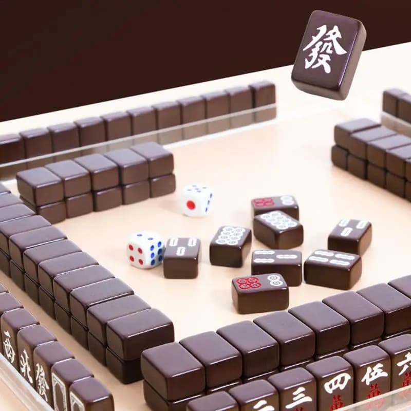 Gioco da tavolo Mahjong tradizionale cinese portatile Mini Mahjong Set gioco Multiplayer per la festa al coperto per la casa