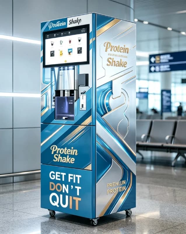 Protein Shake Vending Machine Automatic Mixing Cold Drink Vending Device Instant Coin Coffee Machine with Powder Canisters