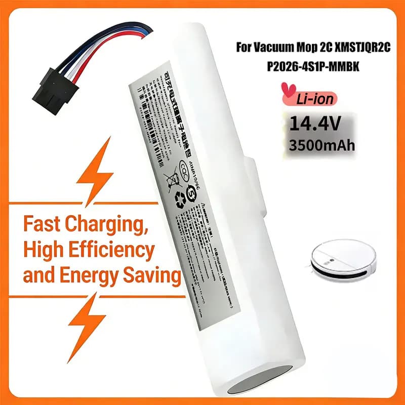 New P2026-4S1P-2600mAh-4000mAh-MMBK Battery Pack 14.4V 3500mAh – FOR Mi Jia Trover Robot LDS Vacuum Mop Finder RLS3 Cleaner