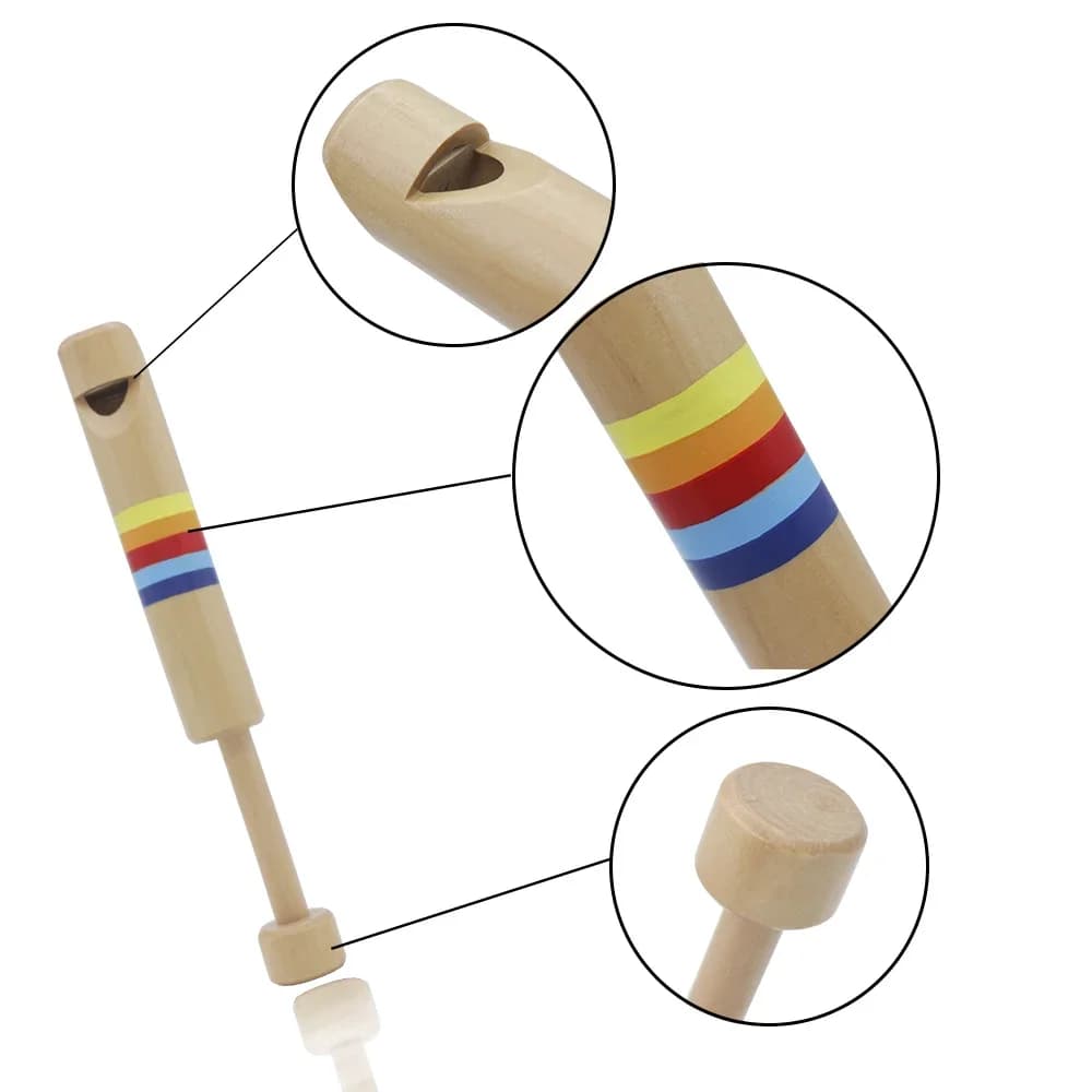 Registratore estraibile Piccoli fischietti in legno scorrevoli Piccolo Orff Piccoli strumenti Educazione musicale precoce per bambini Giocattoli per bambini