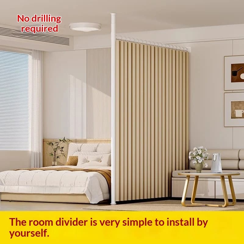 Bedroom Room Space Partition Rod Screen Telescopic Curtain Rod Living Room Punch-Free Entrance Barrier Rod Shower Curtain Rod