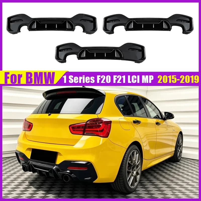 Rear Bumper Diffuser Splitter For BMW 1 Series F20 F21 LCI 2015-2019 M Sport Body Kit Auto Parts Exterior Accessories Tuning