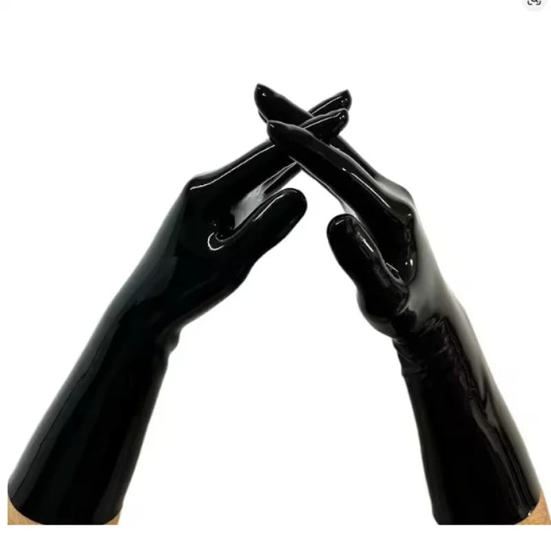 Chlorinated Latex Gloves One-piece High Elastic Black
