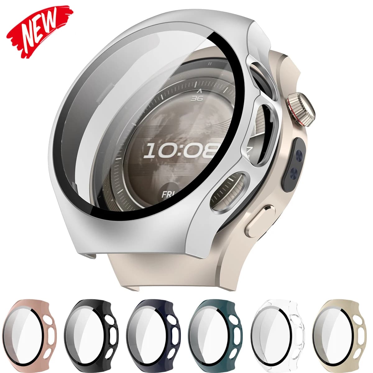 Custodia per PC + vetro temperato per huawei watch 5 42 46mm Cover rigida Proteggi schermo completo Paraurti per huawei band 5 42 46mm shell