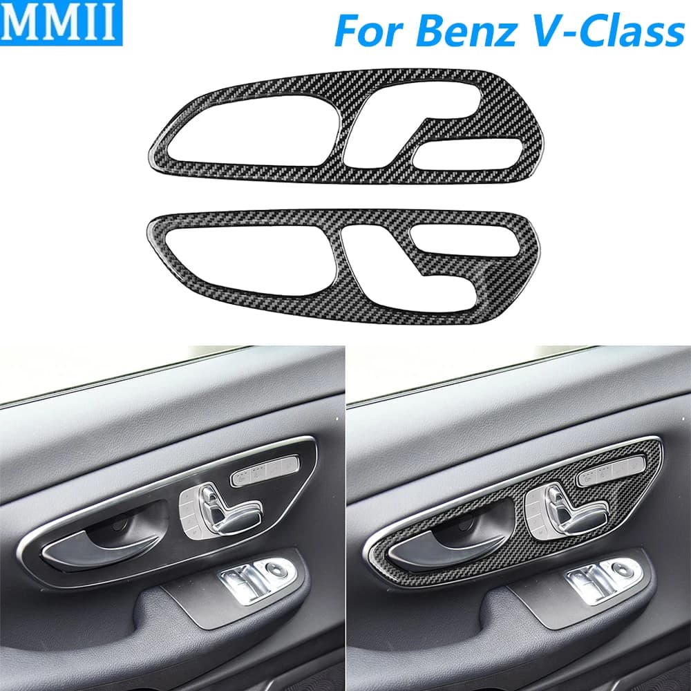 Per Mercedes-Benz Classe V W447 V250 V260 2015-2020 Maniglia della porta in fibra di carbonio Interruttore del pannello di copertura Accessori auto Adesivo interno