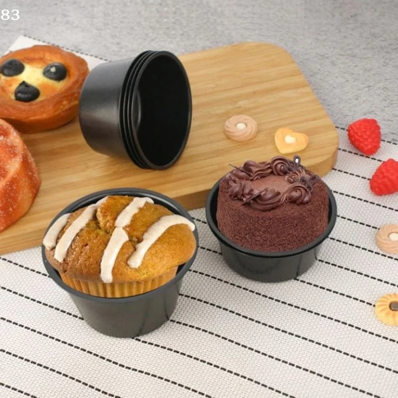 1/5 pezzi 100/200 ml Stampini per muffin e cupcake compatibili con friggitrici ad aria, design compatto, conservazione efficiente