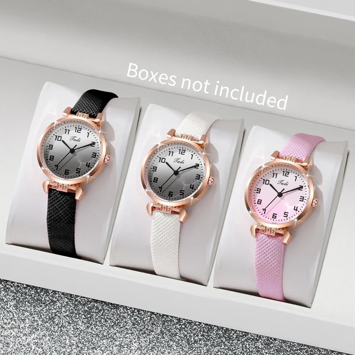 2/3/4/5/6PCS Fashion Women Multicolor Watches Set Simple Arabic Dial Leather Strap Quartz Watch For Ladies Clock（Without Box）