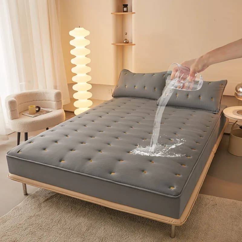 Waterproof Duvet Cover Double Bed Sheet Quilted often Sheet with elastic corners Bed linen for couple 160x200