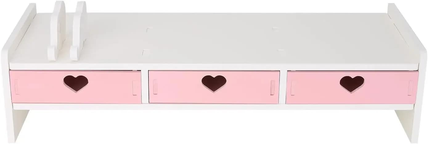 Support for Carino Monitor, Kawaii Desk Organizer with Drawers, Monitor Rack, Computer Support