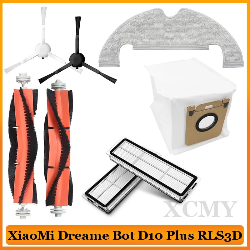 Spazzola laterale/principale filtro Hepa Mop panni sacchetti per la polvere accessori per XiaoMi Dreame Bot D10 Plus RLS3D Robot aspirapolvere parti