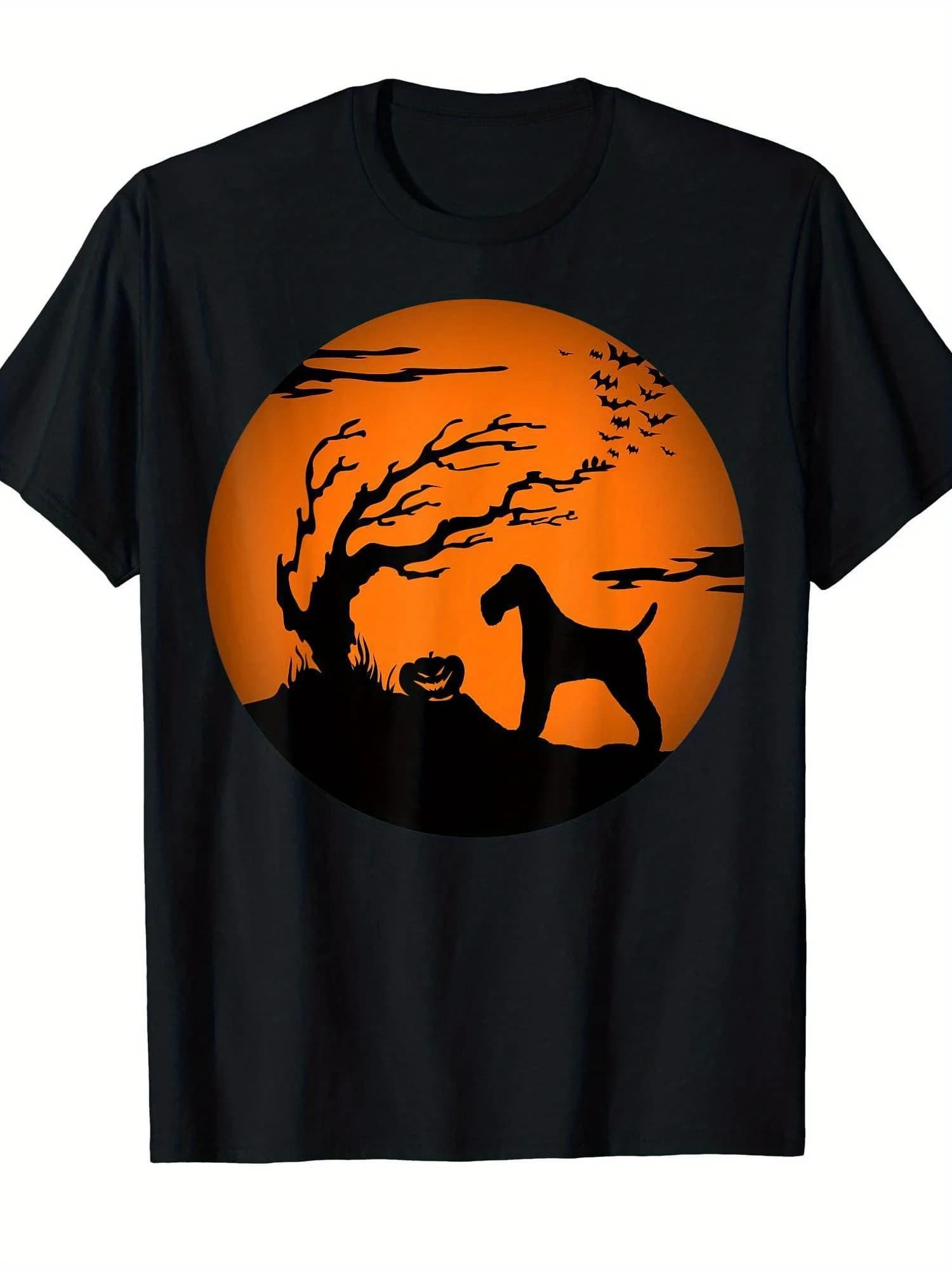 T-shirt con stampa Wire Fox Terrier per uomo e donna - Maglietta casual in cotone con scollo rotondo e grafica della razza Terrier, cuciture resistenti