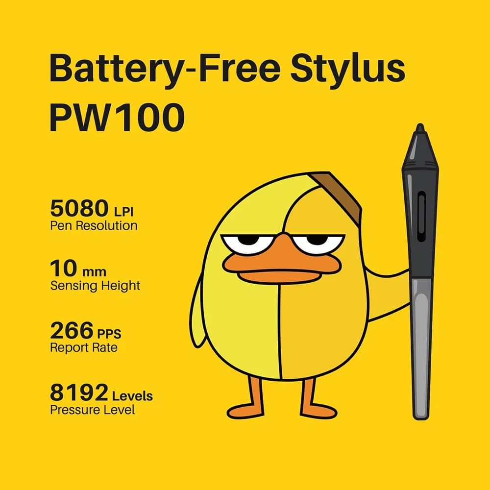 HS64 Special Edition 8192 Levels Pen Pressure Battery-free Stylus Cartoon Drawing Graphic Pen Tablet
