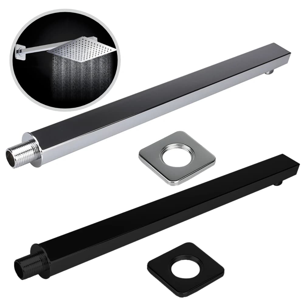 40 cm wall shower brackets, hidden extension in stainless steel, extra arm, polished bathroom bracket bar for rain shower heads