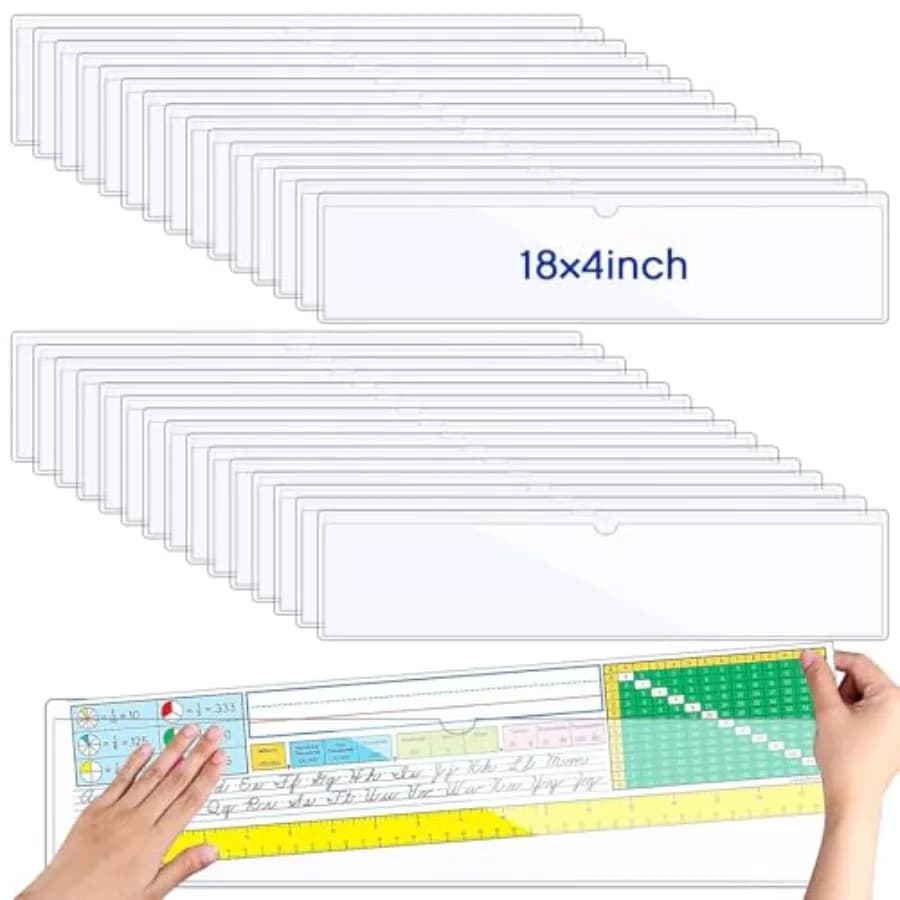 Etichette Adesive per Contenitori, Tasche Trasparenti per Etichette, Porta Carte in Plastica con Apertura Superiore per Organizzazione