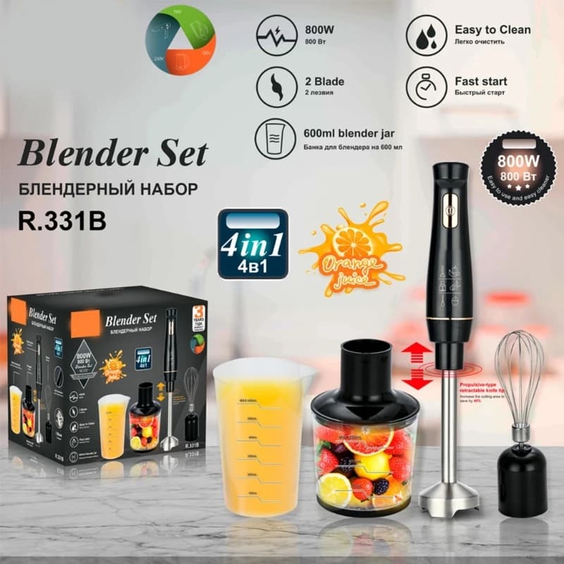 Stainless Steel 800W Immersion Hand Stick Blender Juicer Kitchen Cooking Stick Juice Mincer Vegetable Grinder Dropshipping