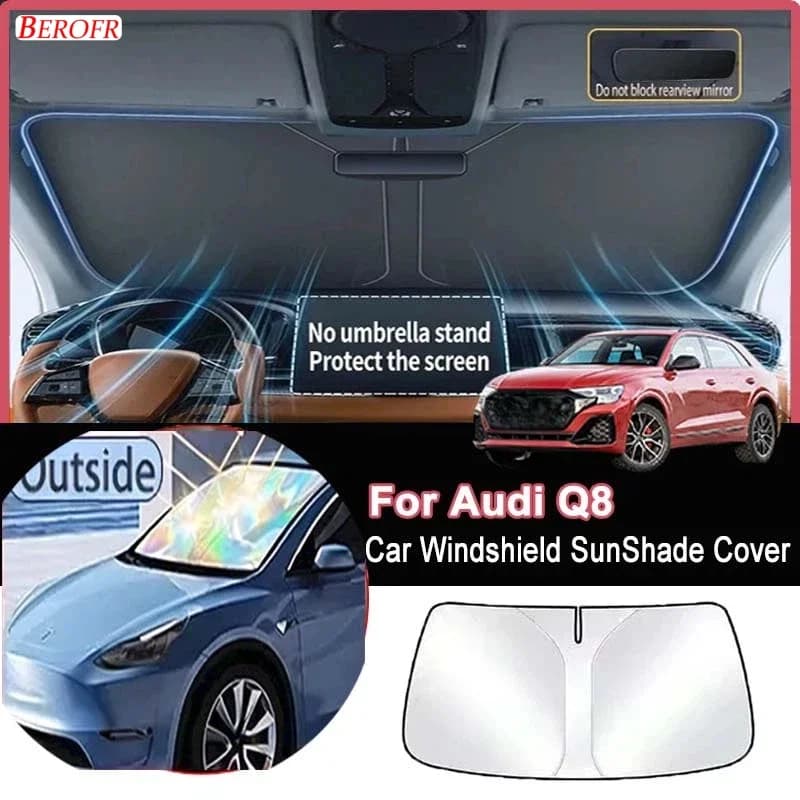For Audi Q8 2024-2026 Car Windshield Sunshade Cover Front Window Sun Shade Heat Insulation Summer Auto Accessories
