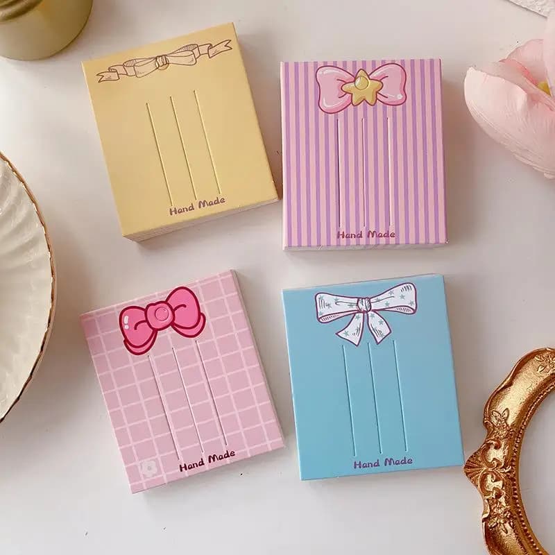 Striped Hair Clip Display Cards 100pcs Adorable Colorful Paper for Hair Accessory Online Store Packaging