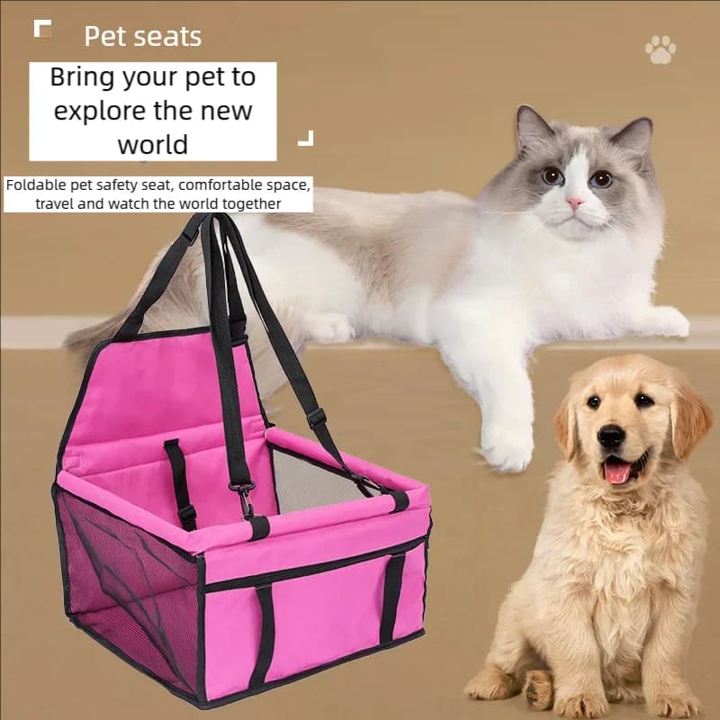 Coprisedile per Auto per Cani, Amaca Pieghevole, Cesta per Gatti, Sedile di Sicurezza Stabile e Pieghevole per Cani e Gatti